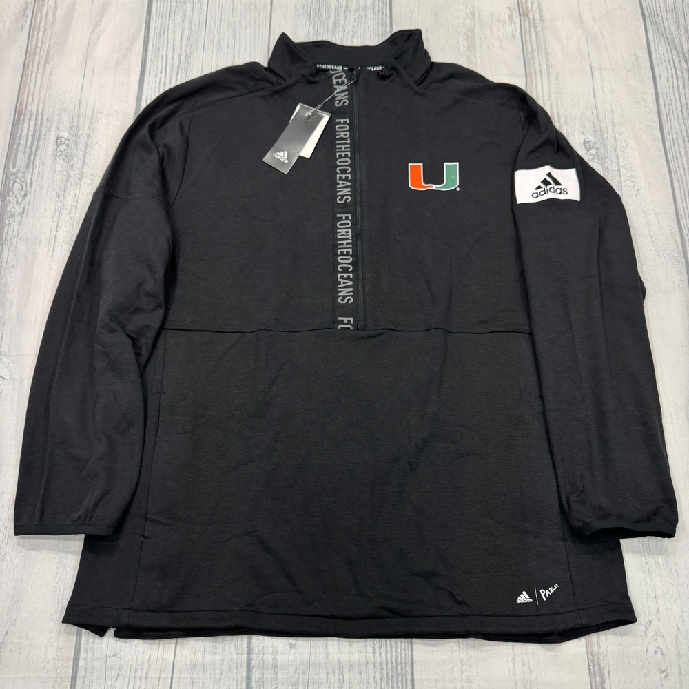 NWT Miami Hurricanes Adidas X Parley For The Oceans Sweatshirt XL Mens Pharrell